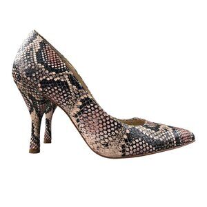 Vince Camuto Women's Size 6M Aparla Brown Snake Print Leather High Heel Pumps